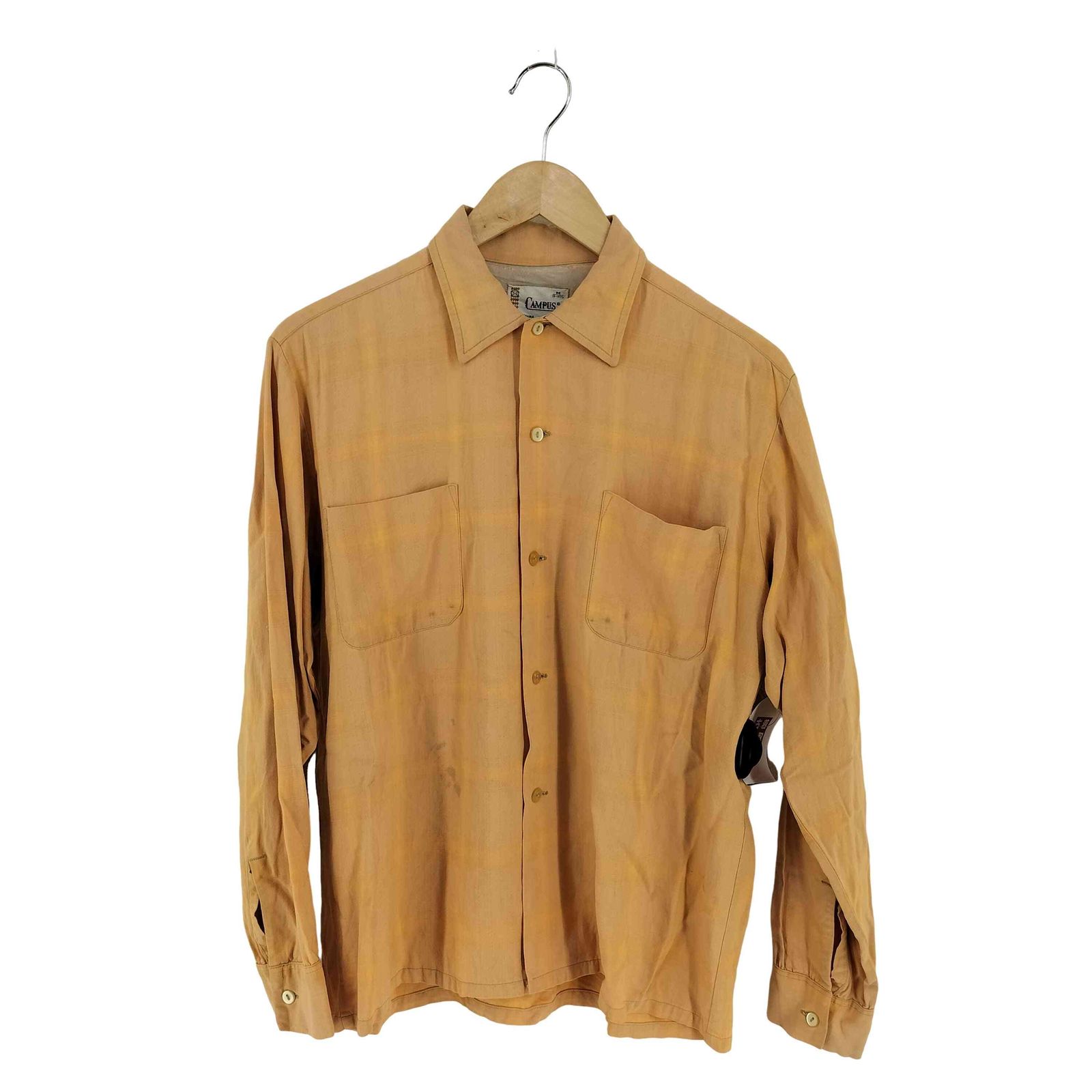 キャンパス CAMPUS 50-60s USA製 レーヨン オンブレチェックシャツ