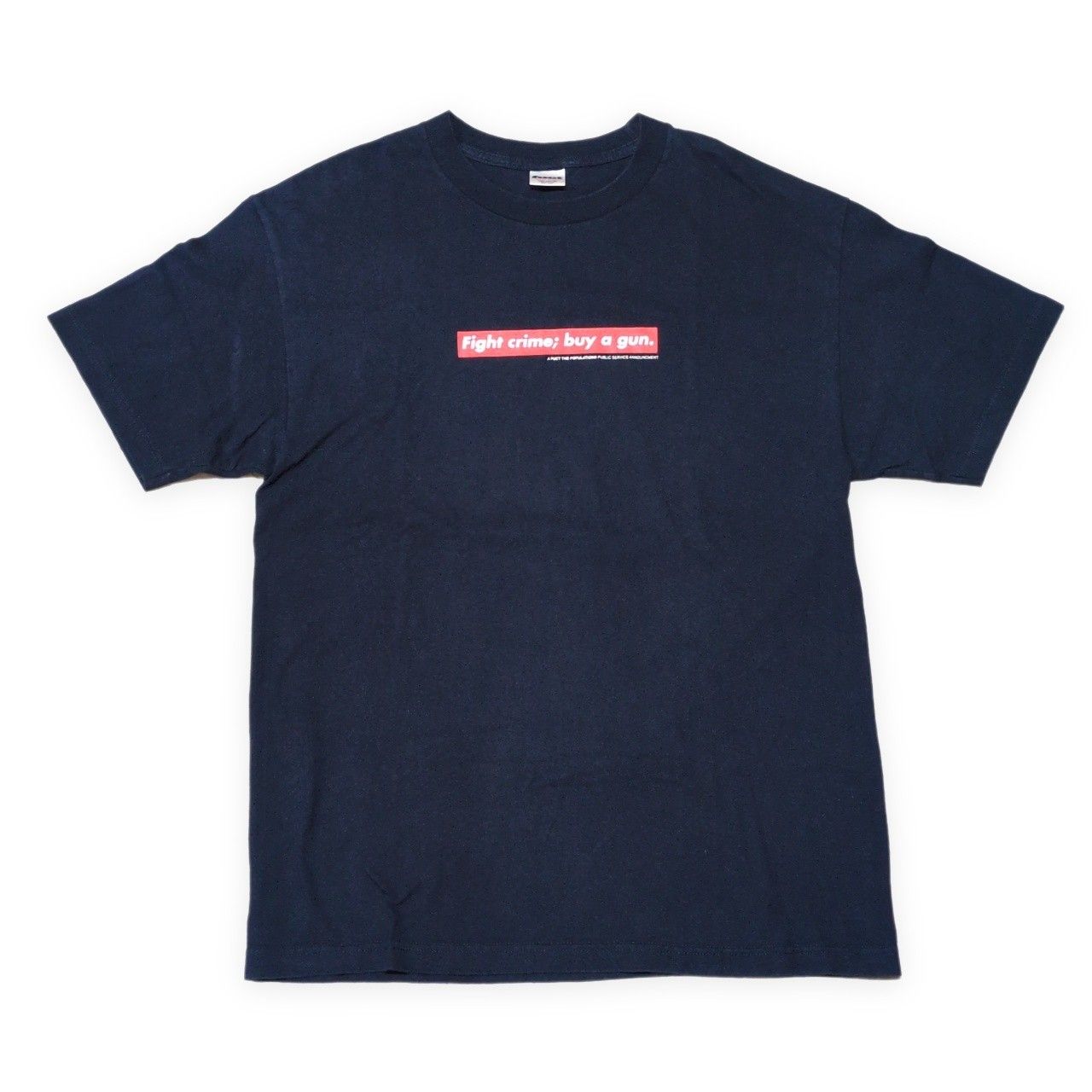 L 90s FUCT ファクト アメリカ製 Tシャツ ネイビー FUCT ファクト 00's fuct FTP Fight crime buy a gun Tee 半袖Tシャツ