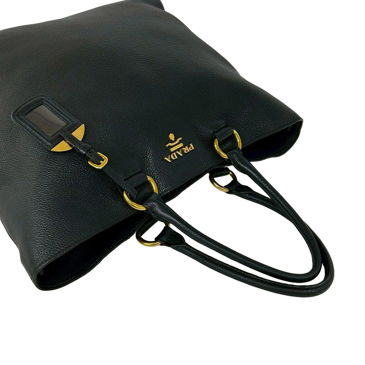 極 美品 希少品 PRADA プラダ ロゴ 金具 ヴッテロダイノ レザー 本革