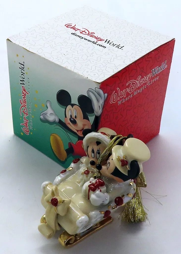 ディズニー ワールド　ミッキー・ミニー オーナメント　フィギュア 中古】フィギュア ミッキー＆ミニー（ソリ） 「ディズニー