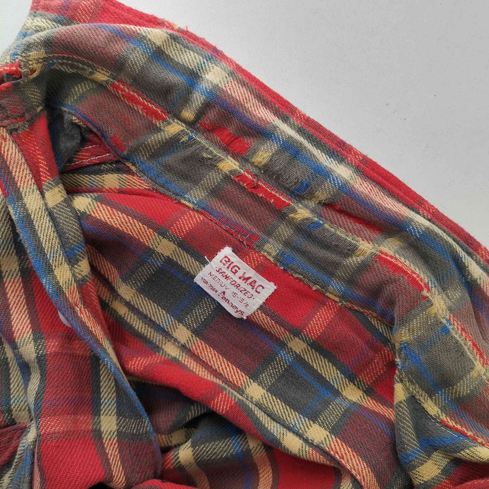 ビッグマック BIG MAC 60S チェック ヘビーネルシャツ メンズ 15-15½