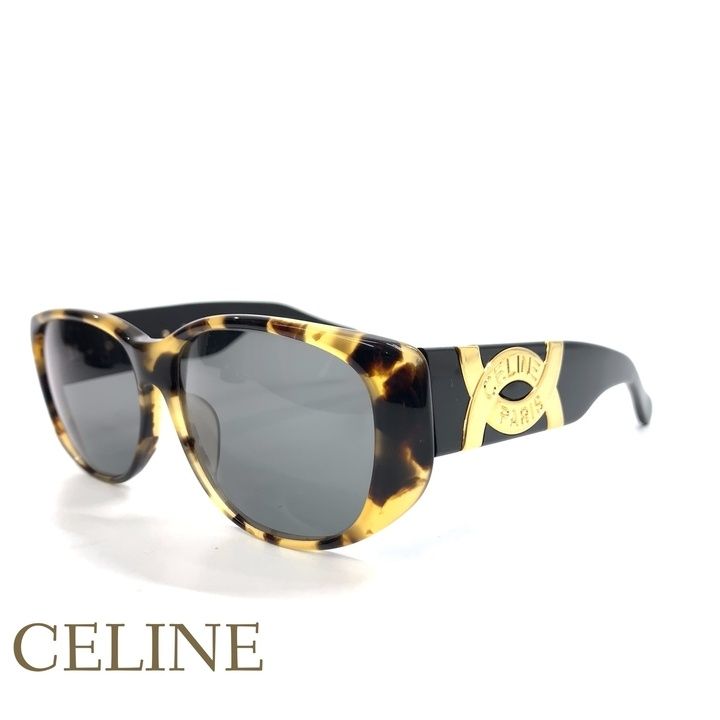 美品 CELINE セリーヌ ロゴ サングラス CLF-834 ブラウン ブラック ゴールド金具 レディース アクセサリー _201 8,330円