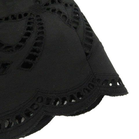 エムズグレイシー　リボン、レース　 ワンピース　サイズ38(M ) 色:￼黒￼ エムズグレイシー M'S GRACY リボンレース刺繍 ワンピース ボート