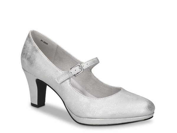 イージーストリート レディース シューズ パンプス Easy Street Zest Mary Jane Pump Silver Metallic Synthetic シルバー