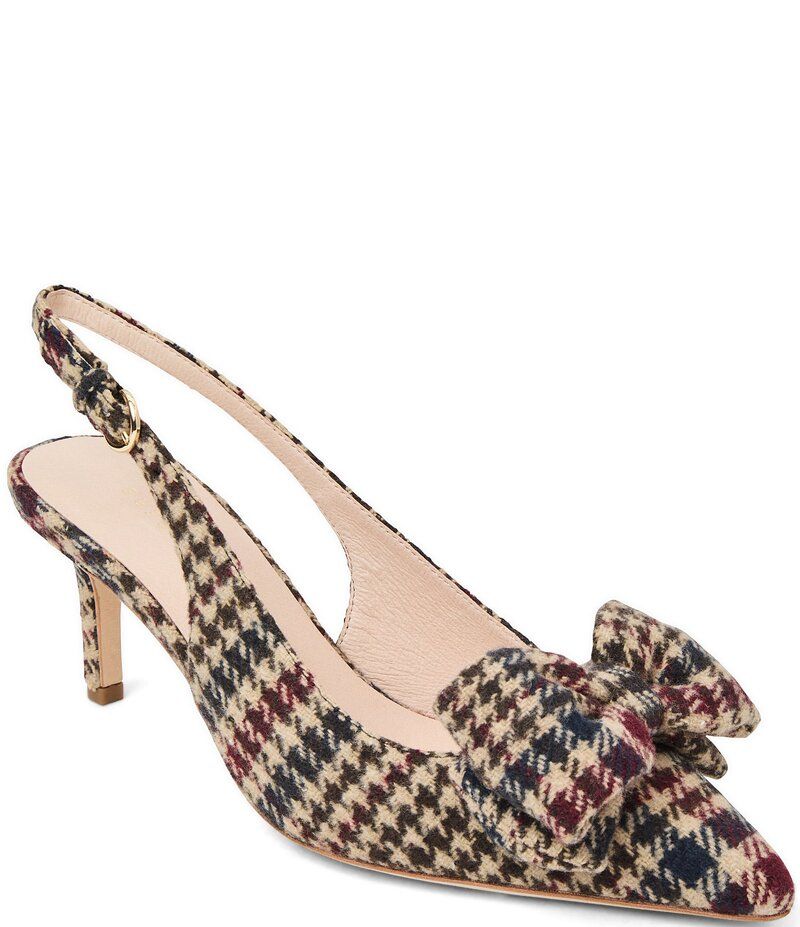 ジャックロジャース レディース シューズ ヒール Jack Rogers McClean Bow Slingback Houndstooth Kitten Heel Dress Pumps Multi