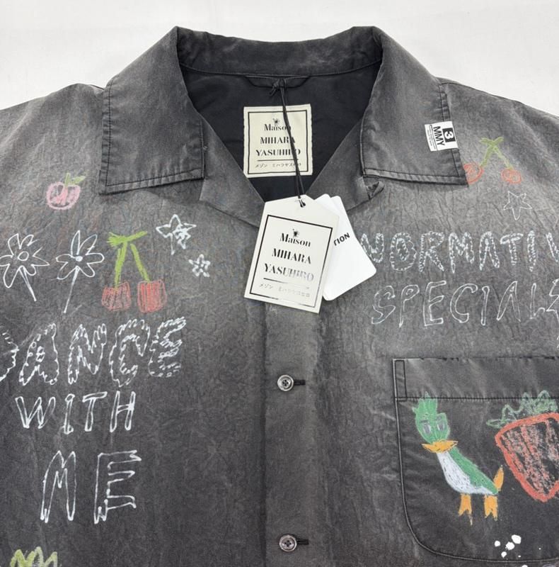 ミハラヤスヒロ 26SS Hand Drawing Print Shirt 落書き風 プリント