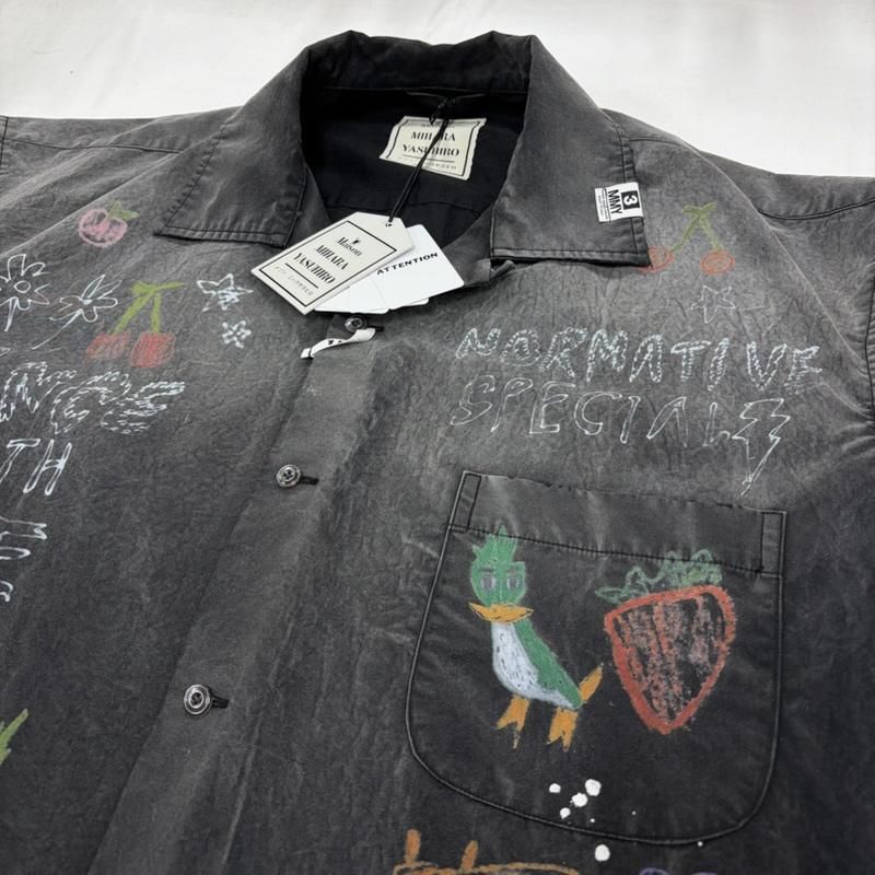ミハラヤスヒロ 26SS Hand Drawing Print Shirt 落書き風 プリント