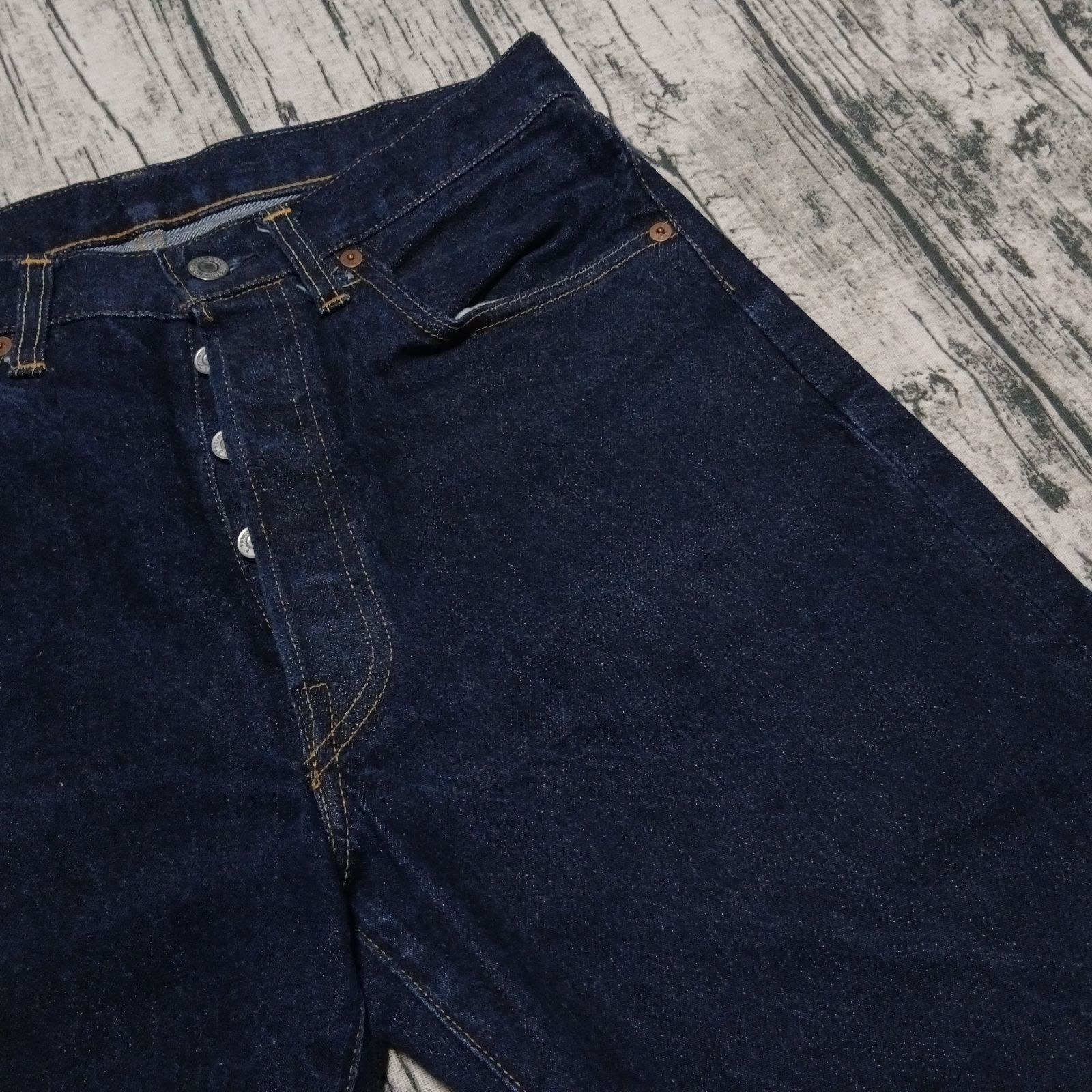 W32】 98年 バレンシア製 LEVI'S 501XX 55年モデル BIG E 濃紺 555 501