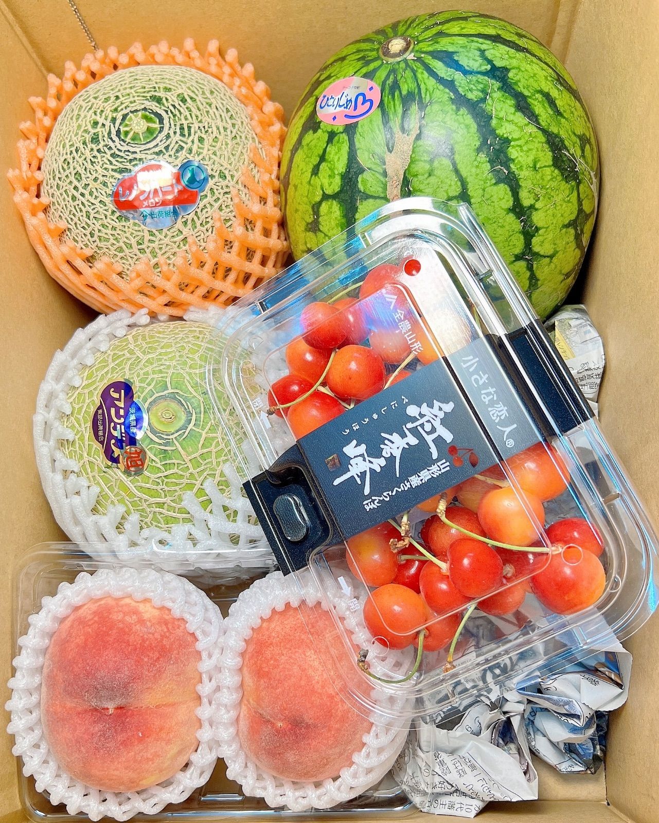 ご家庭用】桃・スイカ・メロン・さくらんぼ 豪華フルーツセット - メルカリ