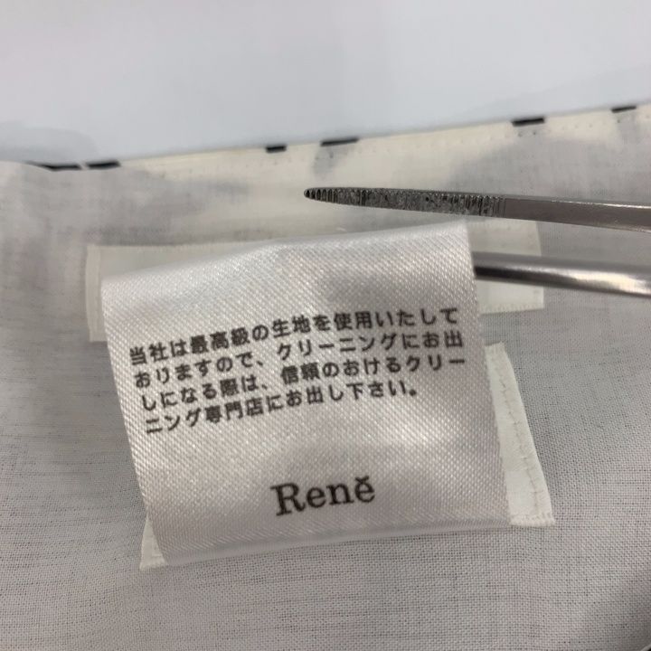 Rene ルネ ノースリーブ ワンピース 花柄 38 M相当 ブルー系 汚れあり