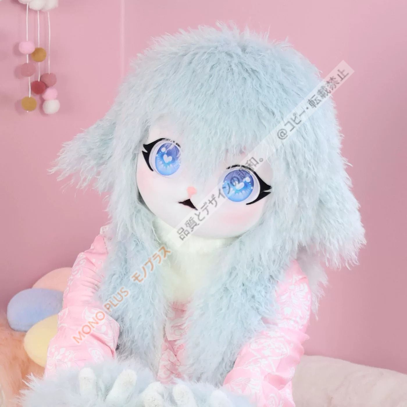 ファースーツ 着ぐるみセット 羊 青 可愛い ケモノ ファースーツ 全頭