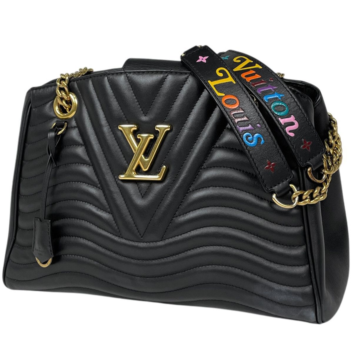 ルイ・ヴィトン Louis Vuitton ニューウェーブ チェーン トート ショルダーバッグ トートバッグ レザー ノワール(ブラック) M51496 レディース 【中古】