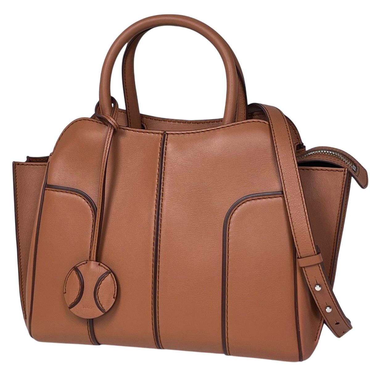 トッズ TOD'S セラ ハンドバッグ レザー ブラウン レディース 【中古