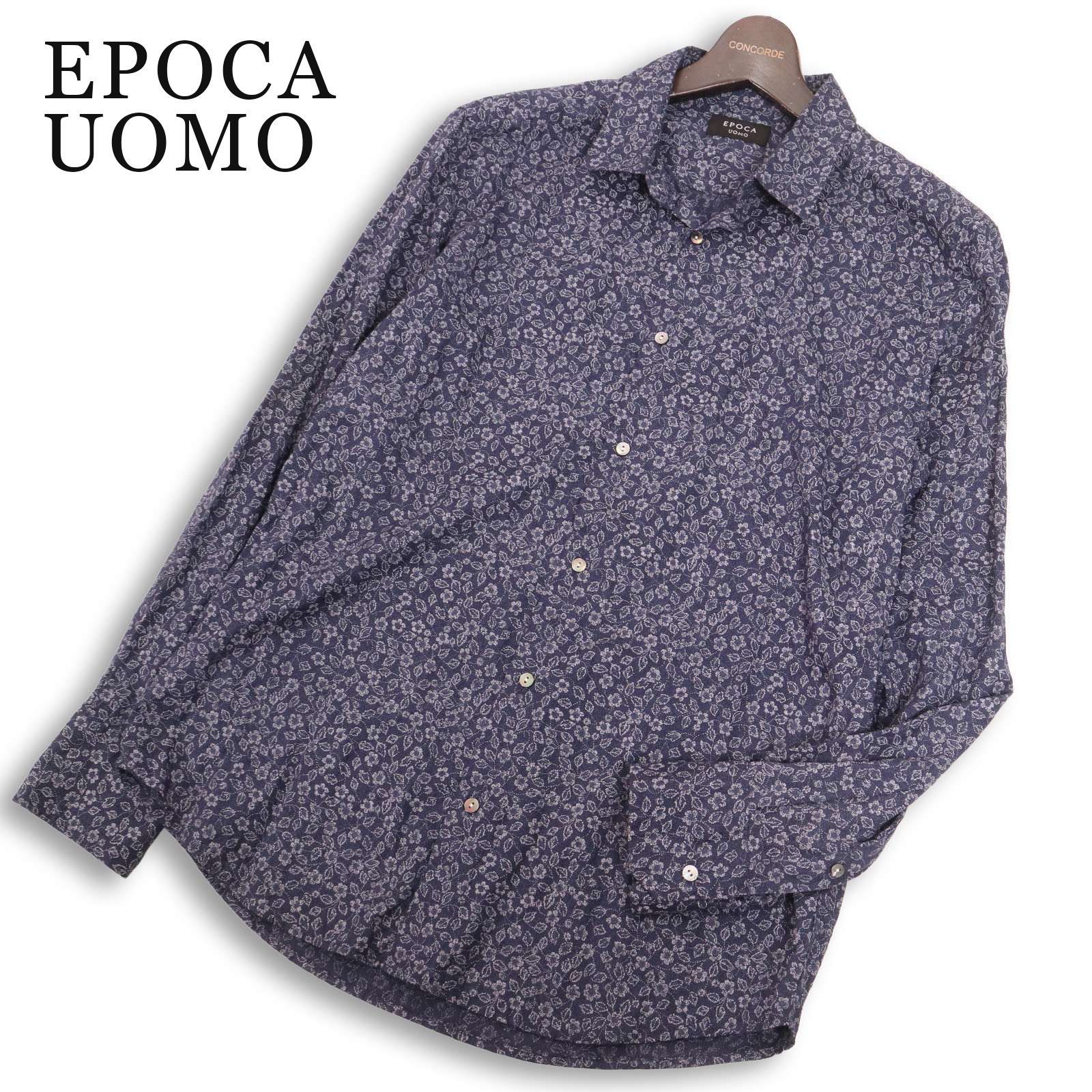 EPOCA UOMO エポカ ウォモ 通年☆ 長袖 ボタニカル柄 総柄 高級 シャツ