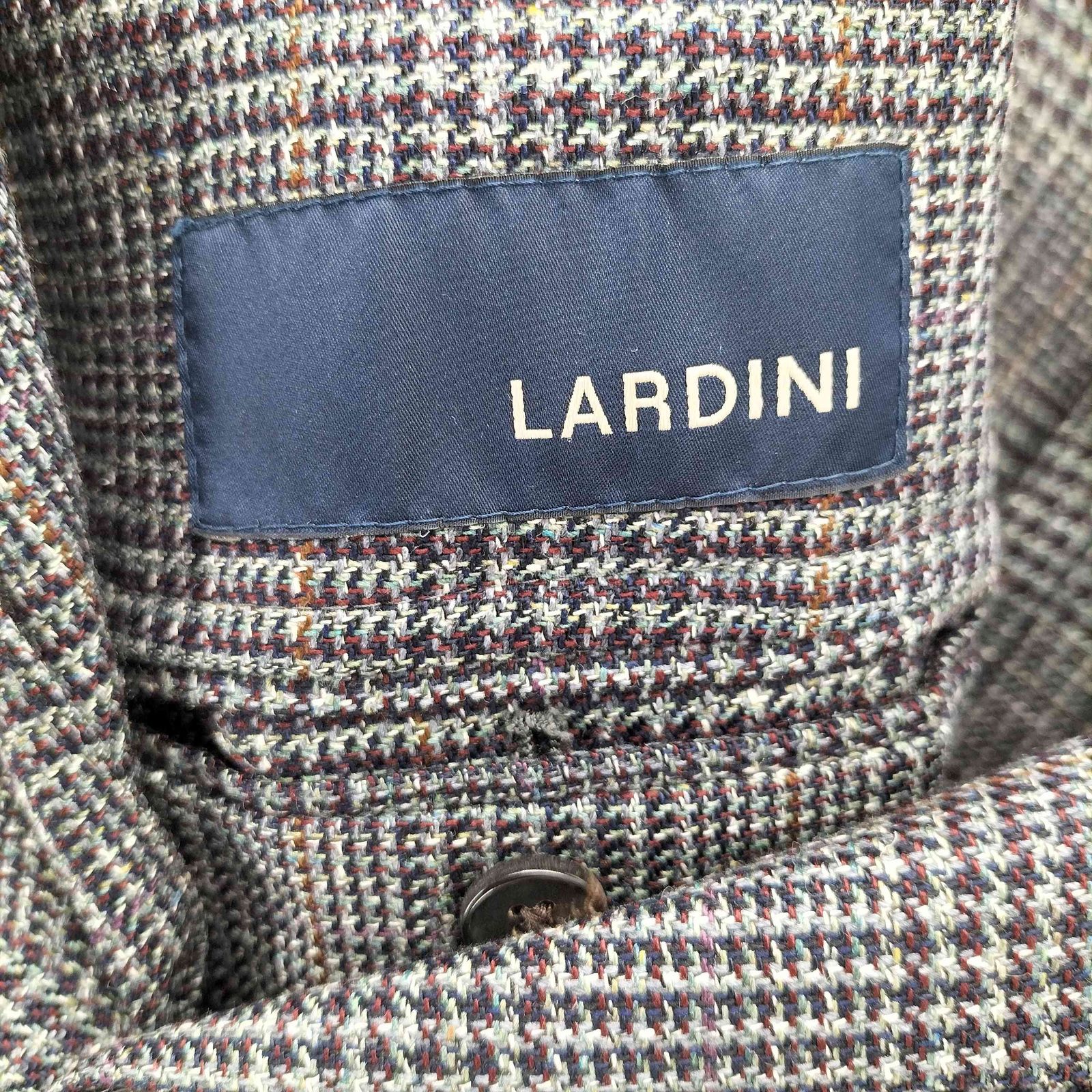 ラルディー二 LARDINI 段返り3B グレンチェックシルクテーラートド