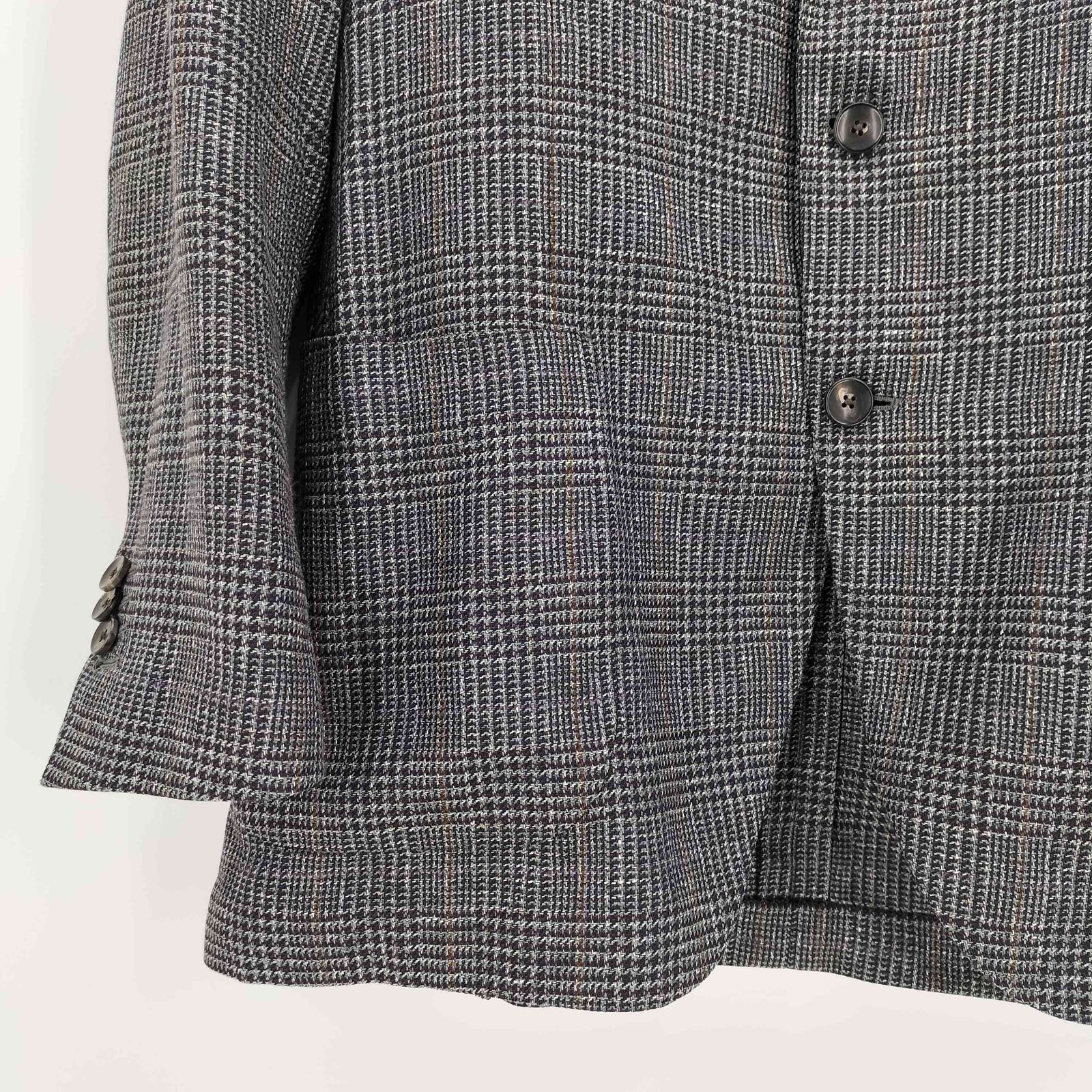 ラルディー二 LARDINI 段返り3B グレンチェックシルクテーラートド