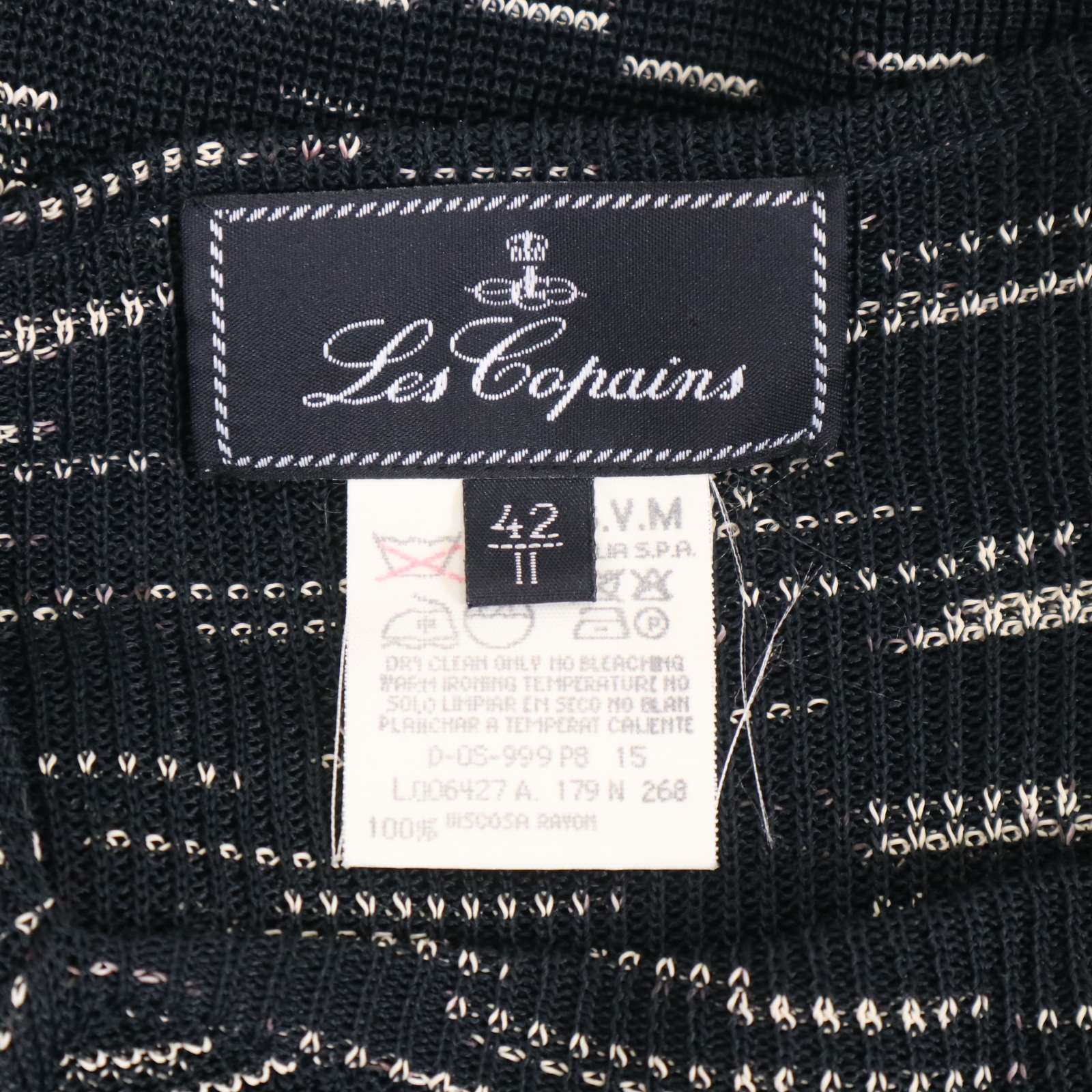 未使用品 ★ Les Copains ★ サイズ42 Les Copains レコパン 春夏☆ 総柄 イタリア製生地 レーヨン 半袖