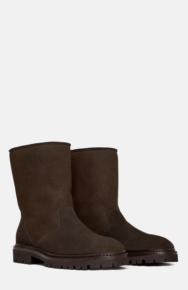 スカロッソ メンズ シューズ ブーツ・レインブーツ SCAROSSO Paul Boots Dark Brown Suede ブラウン