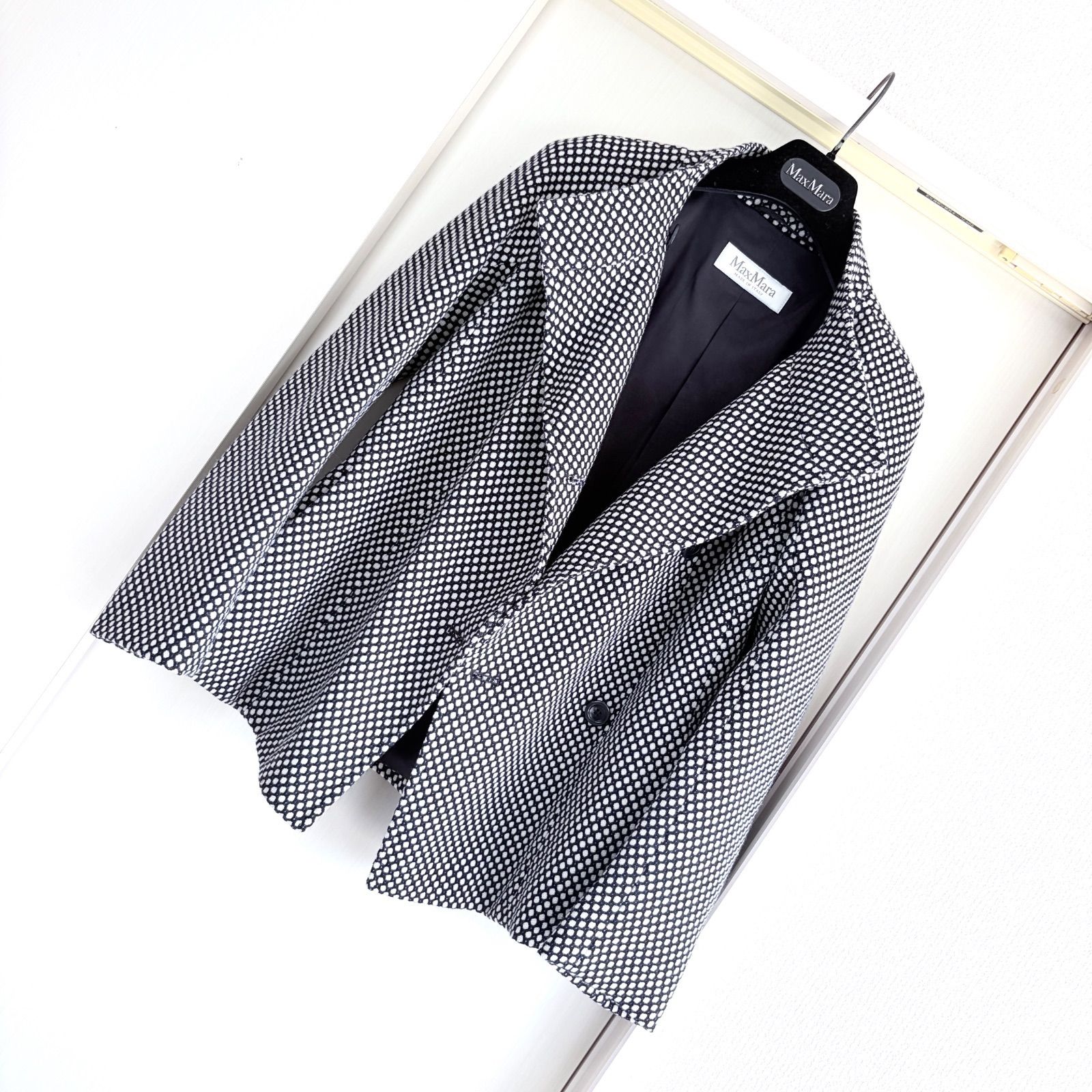 最高級 白タグ Max Mara 95%virgin wool・5%cashmere コート J42(M〜L
