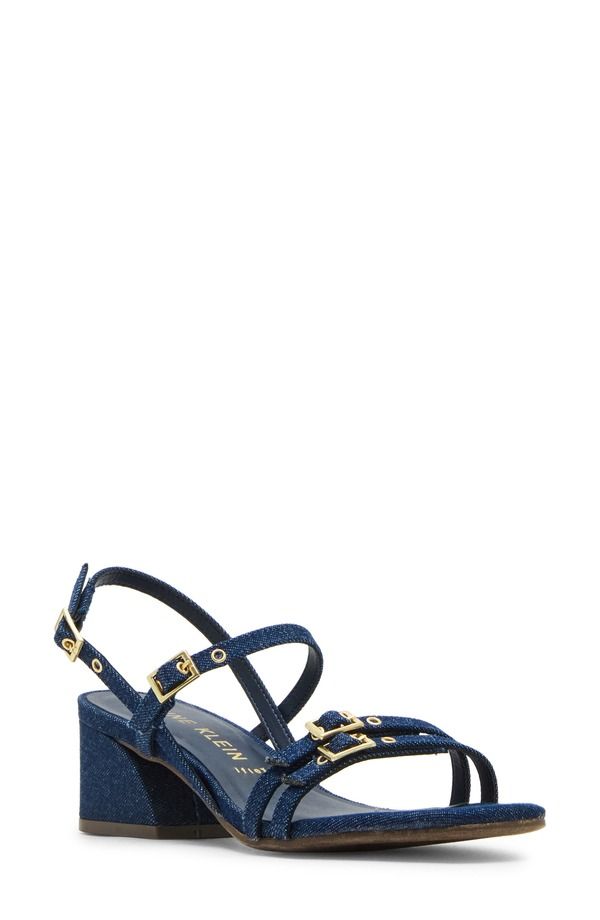 アンクライン レディース シューズ ヒール サンダル Anne Klein Mackenzie Strappy Sandal Denim デニム