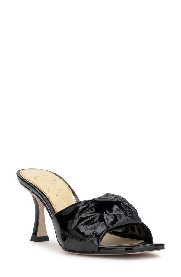 ジェシカシンプソン レディース シューズ ヒール サンダル Jessica Simpson Evirra Slide Sandal Black Patent ブラック