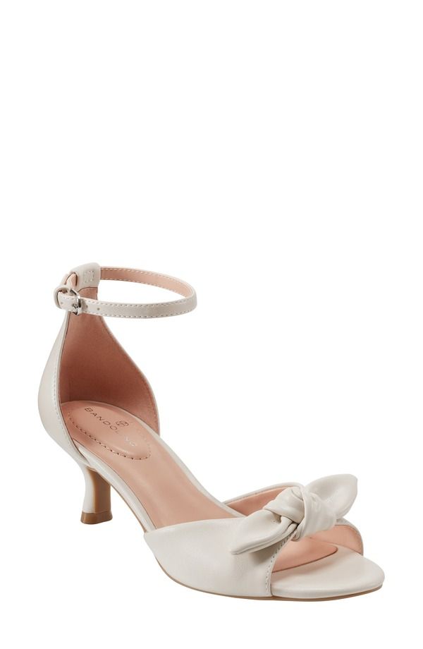 バンドリーノ レディース シューズ ヒール サンダル アンクル Bandolino Andorankle Strap Kitten Heel Sandal Ivory 150 アイボリー