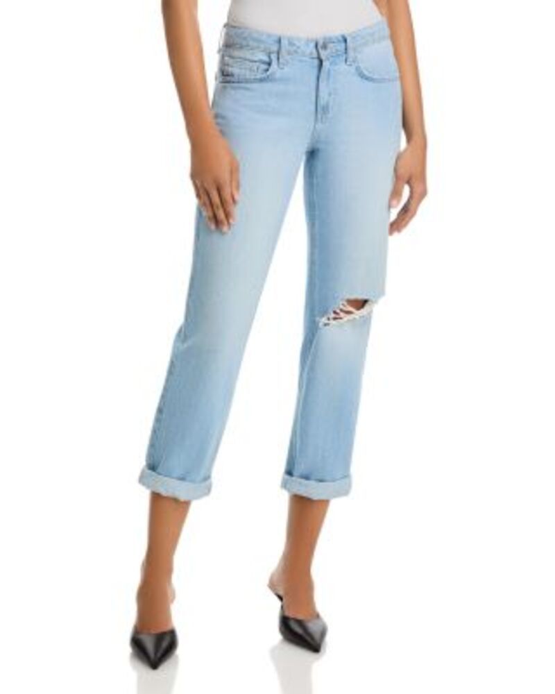 ラジャンス レディース ボトムス デニムパンツ ローライズ ジーンズ LAGENCE Nevia Low Rise Slouch Straight Jeans in Brea Destruct Bre