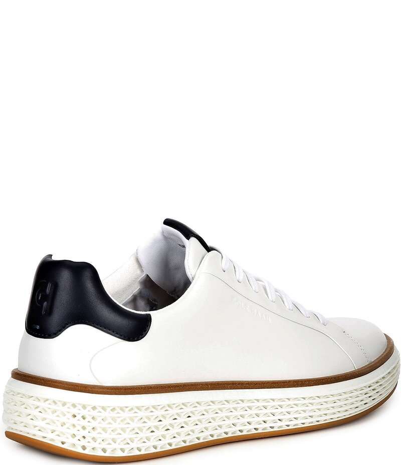 コールハーン メンズ シューズ ドレスシューズ スニーカー レザー Cole Haan Mens GrandPro Court SKYWEAVE Leather Sneakers Optic Whit