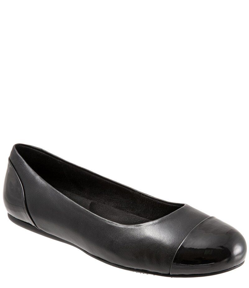 ソフトウォーク レディース シューズ パンプス キャップ レザー SoftWalk Sonoma Leather Cap Toe Ballerina SlipOn Flats Black ブラック