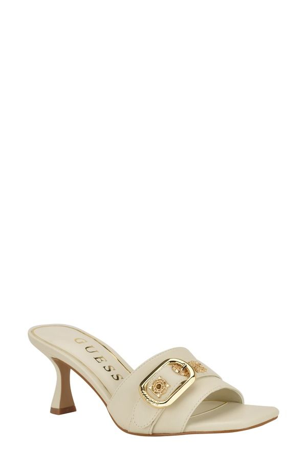 ゲス レディース シューズ ヒール サンダル GUESS Dittara Slide Sandal Ivory アイボリー
