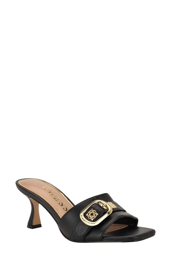 ゲス レディース シューズ ヒール サンダル GUESS Dittara Slide Sandal Black ブラック