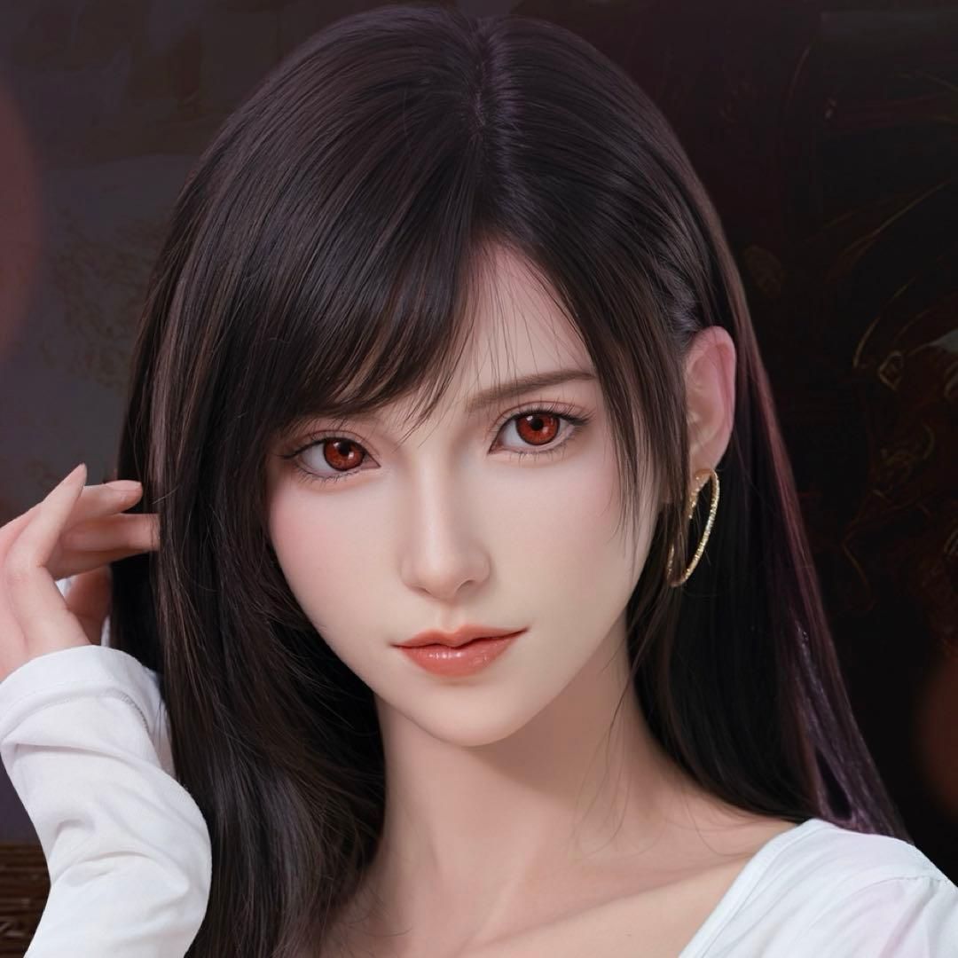 ヘッド単品 口可動 植毛式 髪の毛 眉毛 睫毛 フルメイク済み 高品質シリコン製 M16ボルト対応 観賞用 展示用 カスタムドール パーツ