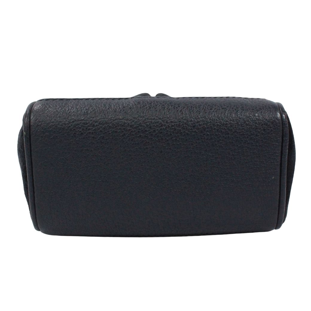 新着】GUCCI バンブー ミニ 2WAY バンブー レザー、スエード ネイビー