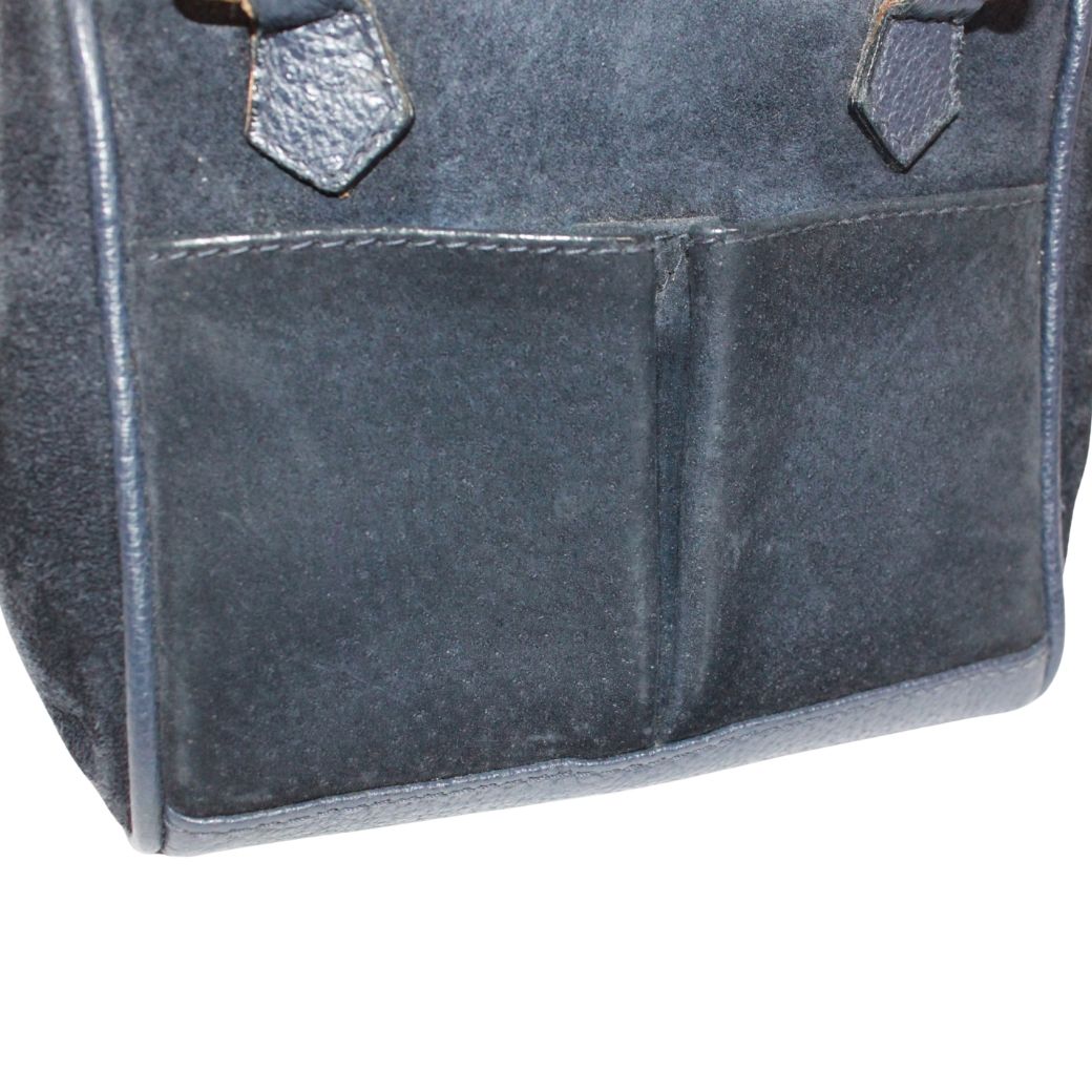 新着】GUCCI バンブー ミニ 2WAY バンブー レザー、スエード ネイビー