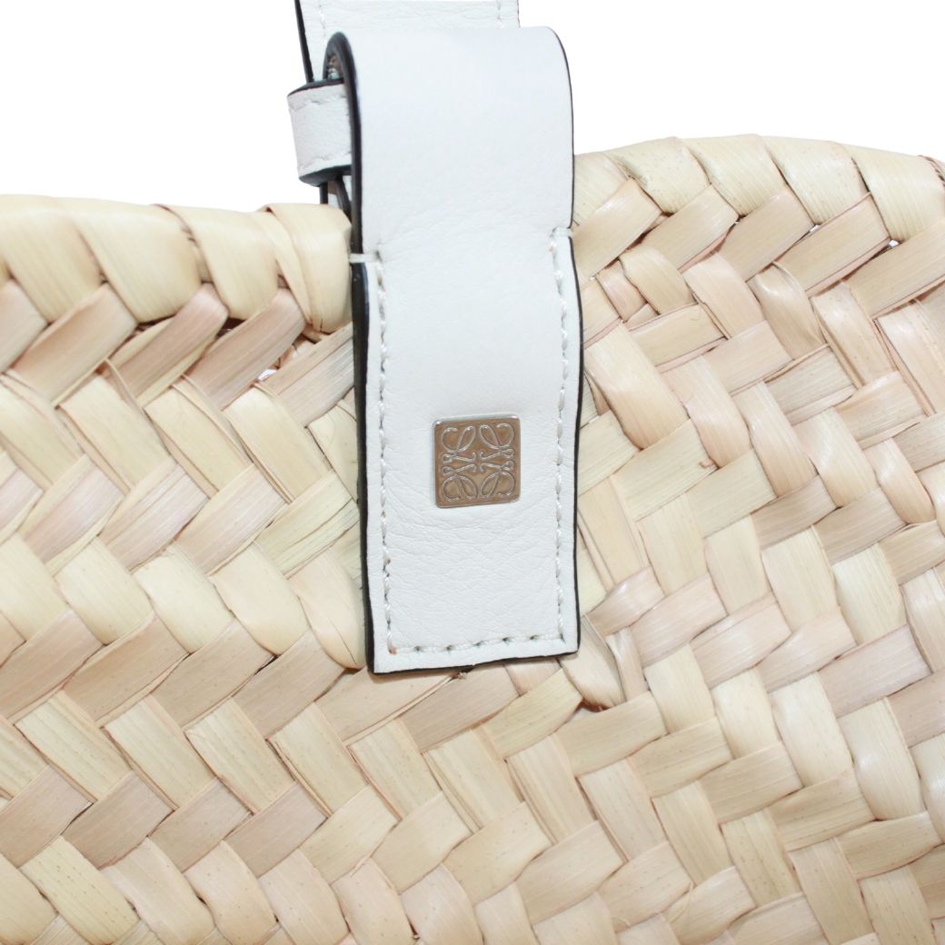 新着】LOEWE バスケットバッグ スモール レザー、ラフィア ベージュ