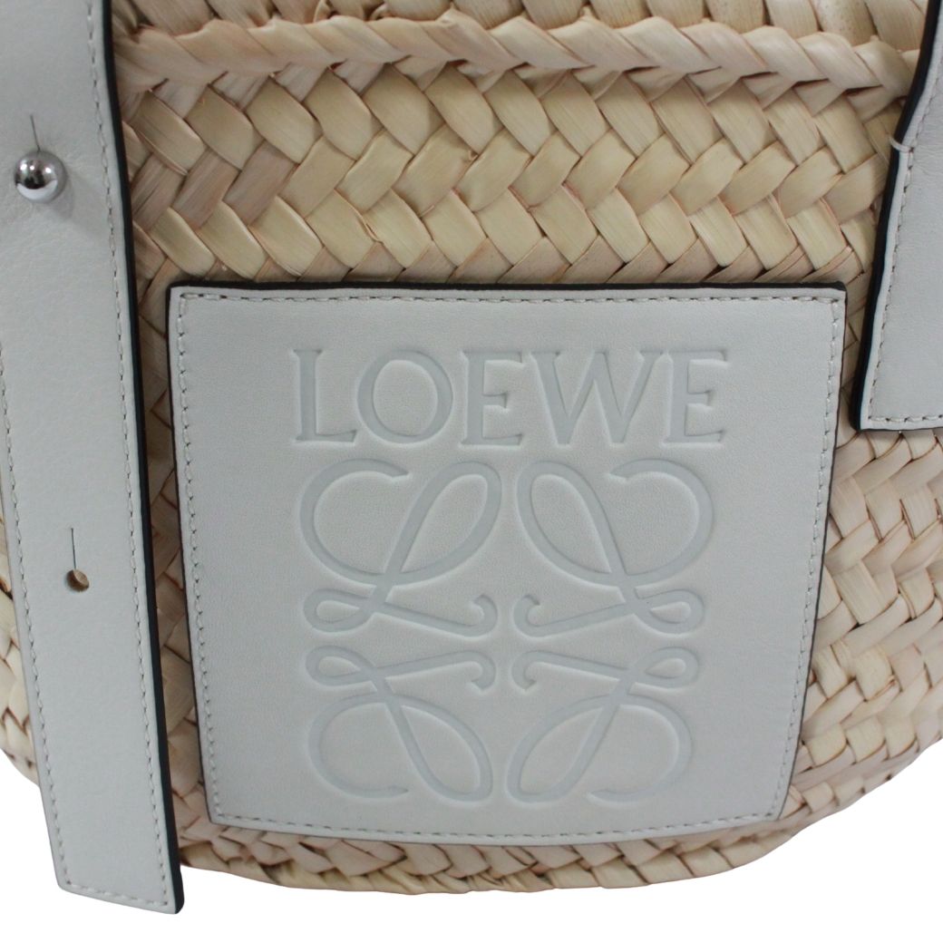 新着】LOEWE バスケットバッグ スモール レザー、ラフィア ベージュ