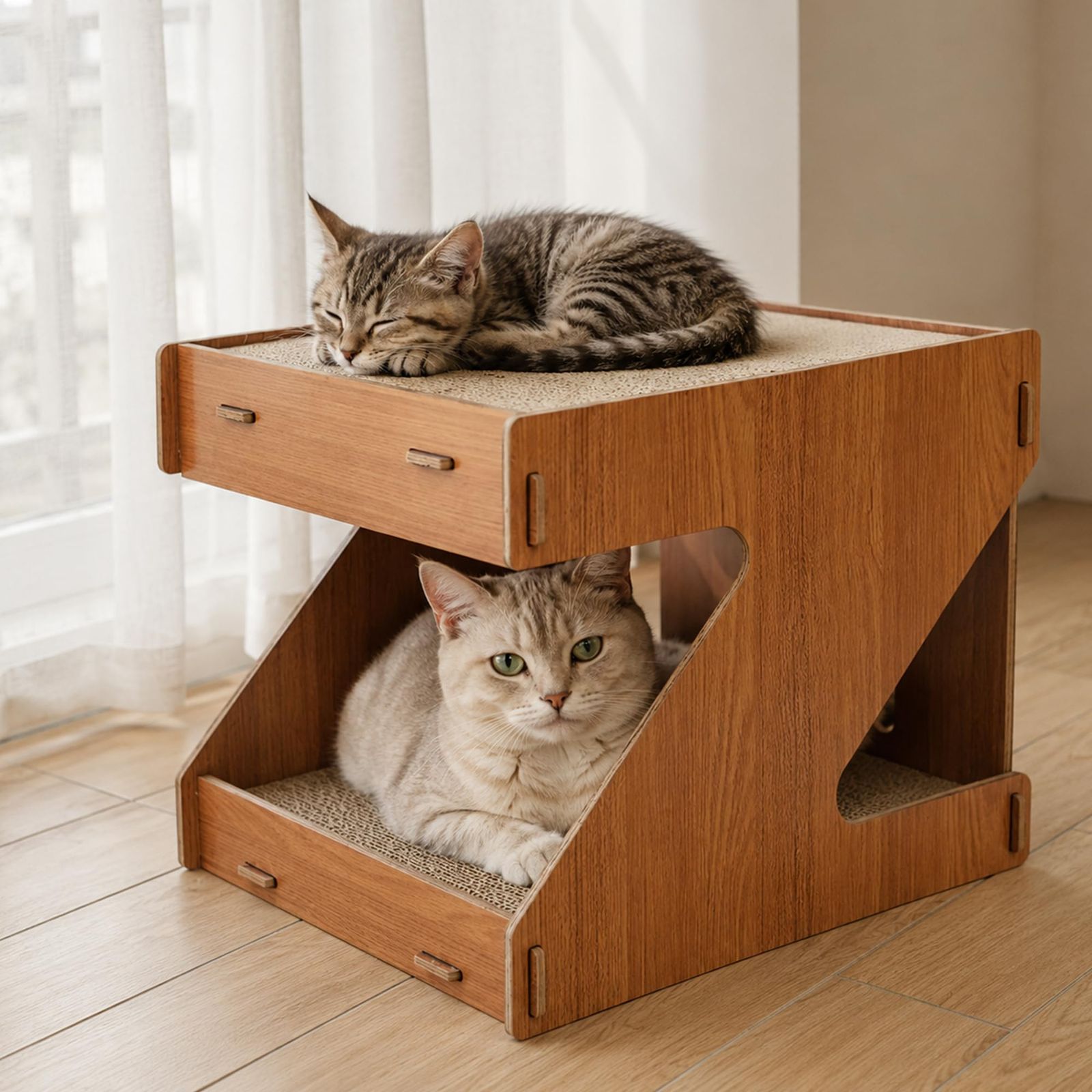 Sunframe Z型 猫 爪とぎハウス 段ボール 小型 ネコ ダンボール 耐久性