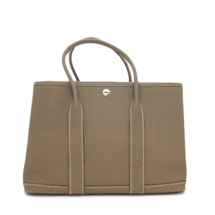 エルメス HERMES トートバッグ ガーデンパーティ TPM K刻印 2025年 エトゥープ ネゴンダ シルバー金具 【中古】