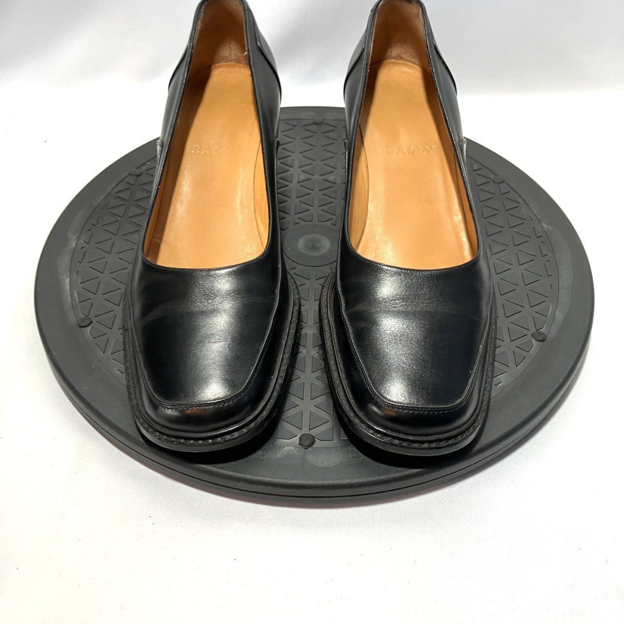 【美品】BALLY ブラック PRALIA 55 レザーパンプス BALLY バリー パンプス レザー ブラック スクエアトゥ 36 E（約23cm