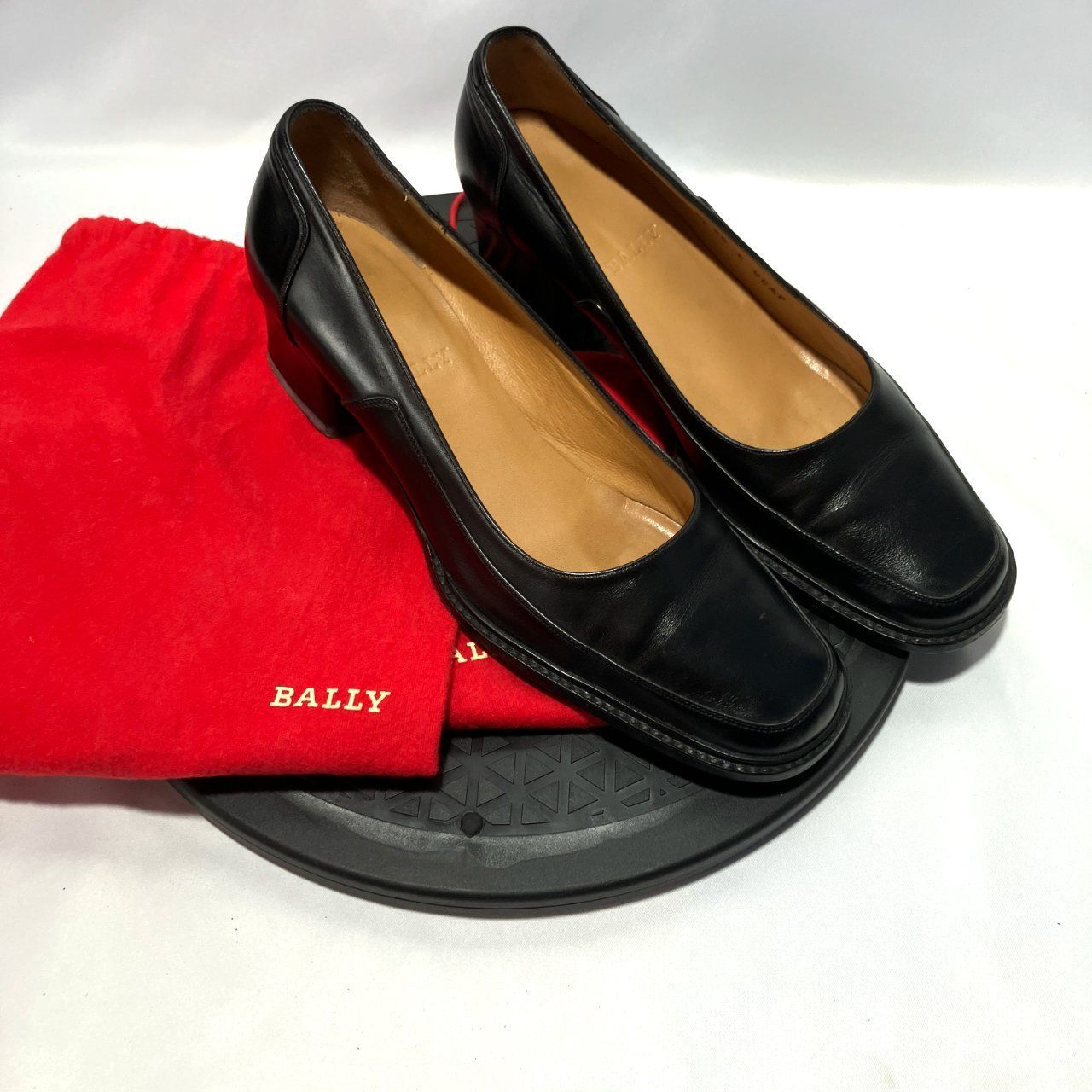 BALLY バリー パンプス レザー ブラック スクエアトゥ 36 E（約23cm