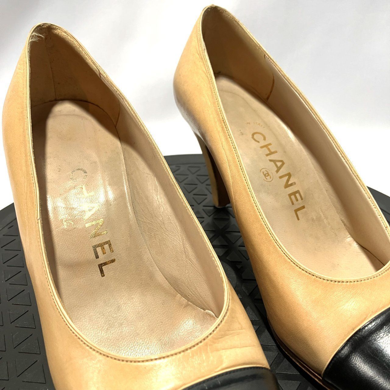 CHANEL シャネル パンプス バイカラー ベージュ ブラック 5 1/2（22.5