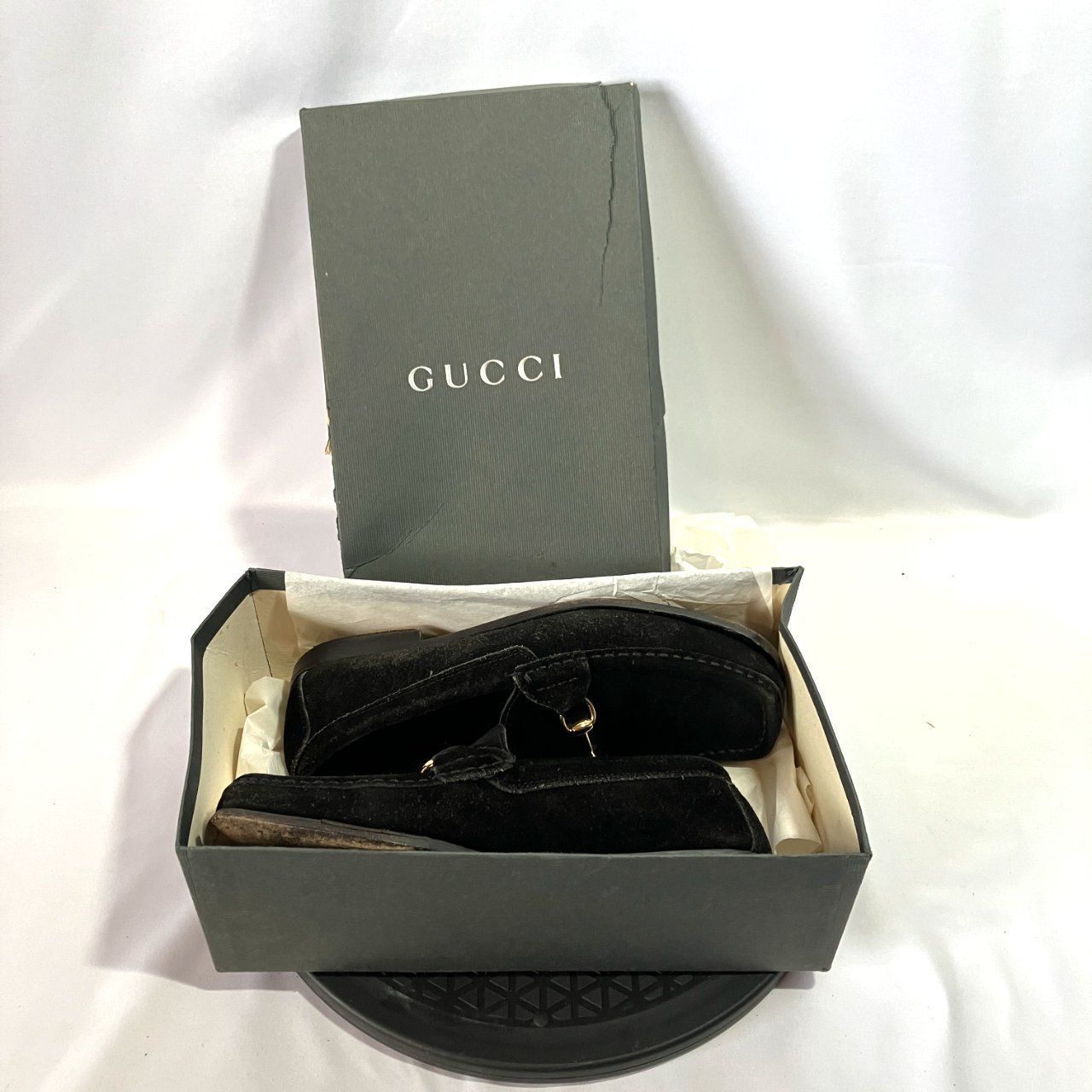 GUCCI グッチ ローファー スエード ブラック ビット(23 ~ 23.5cm相当