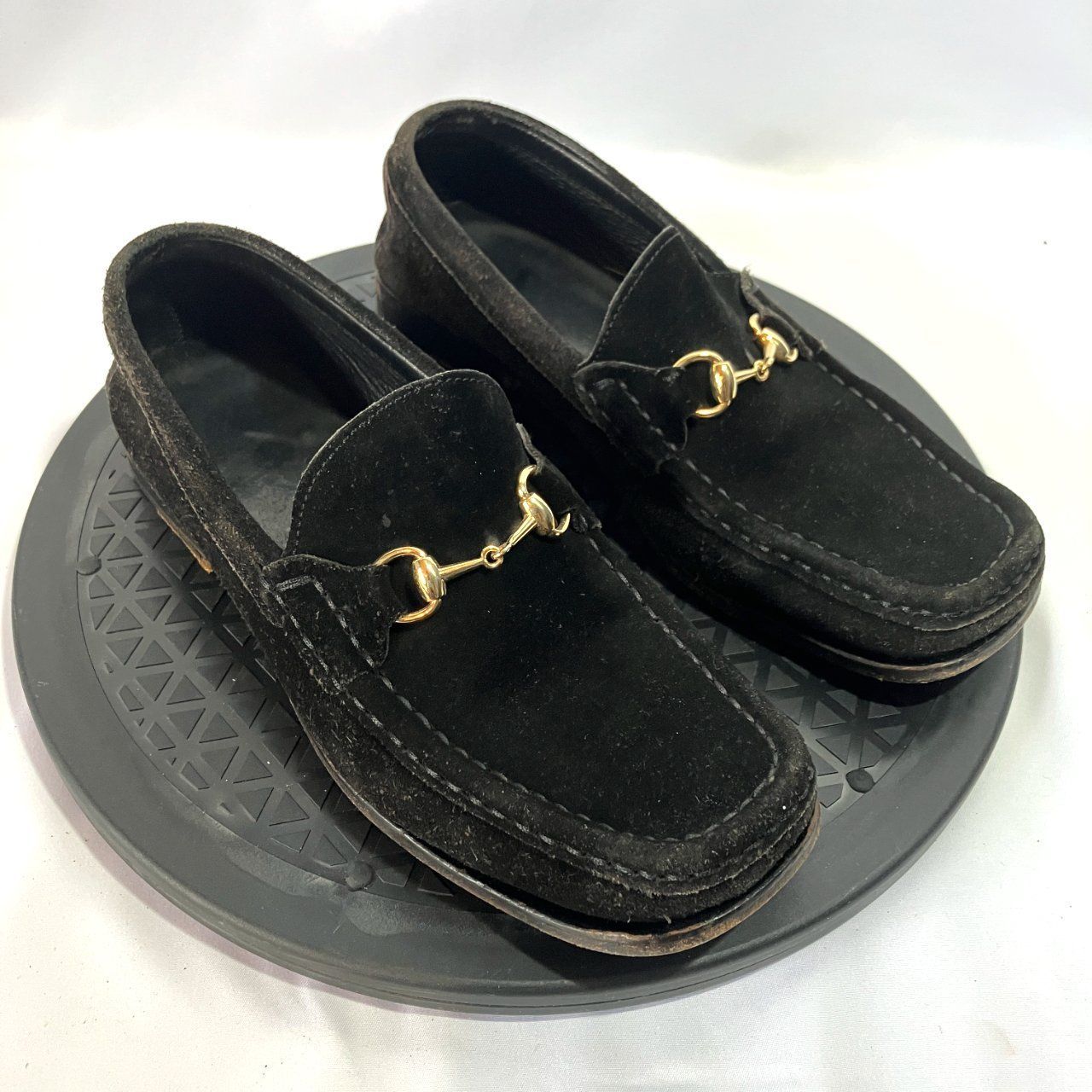 最終値下げ‼️【美品】GUCCI ブラックローファー 23.5 匿名配送 GUCCI グッチ ローファー スエード ブラック ビット(23 ~ 23.5cm相当