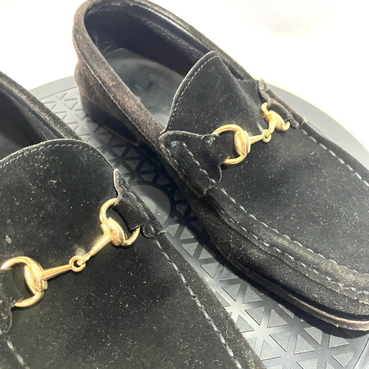 GUCCI グッチ ローファー スエード ブラック ビット(23 ~ 23.5cm相当