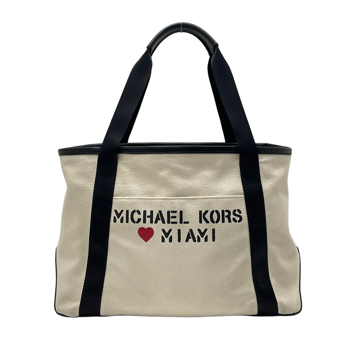 イ*グ様 MICHAEL KORS トートバッグ アイボリー/ブラック MICHAEL KORS(マイケルコース) トートバッグ - アイボリー×黒 レザー