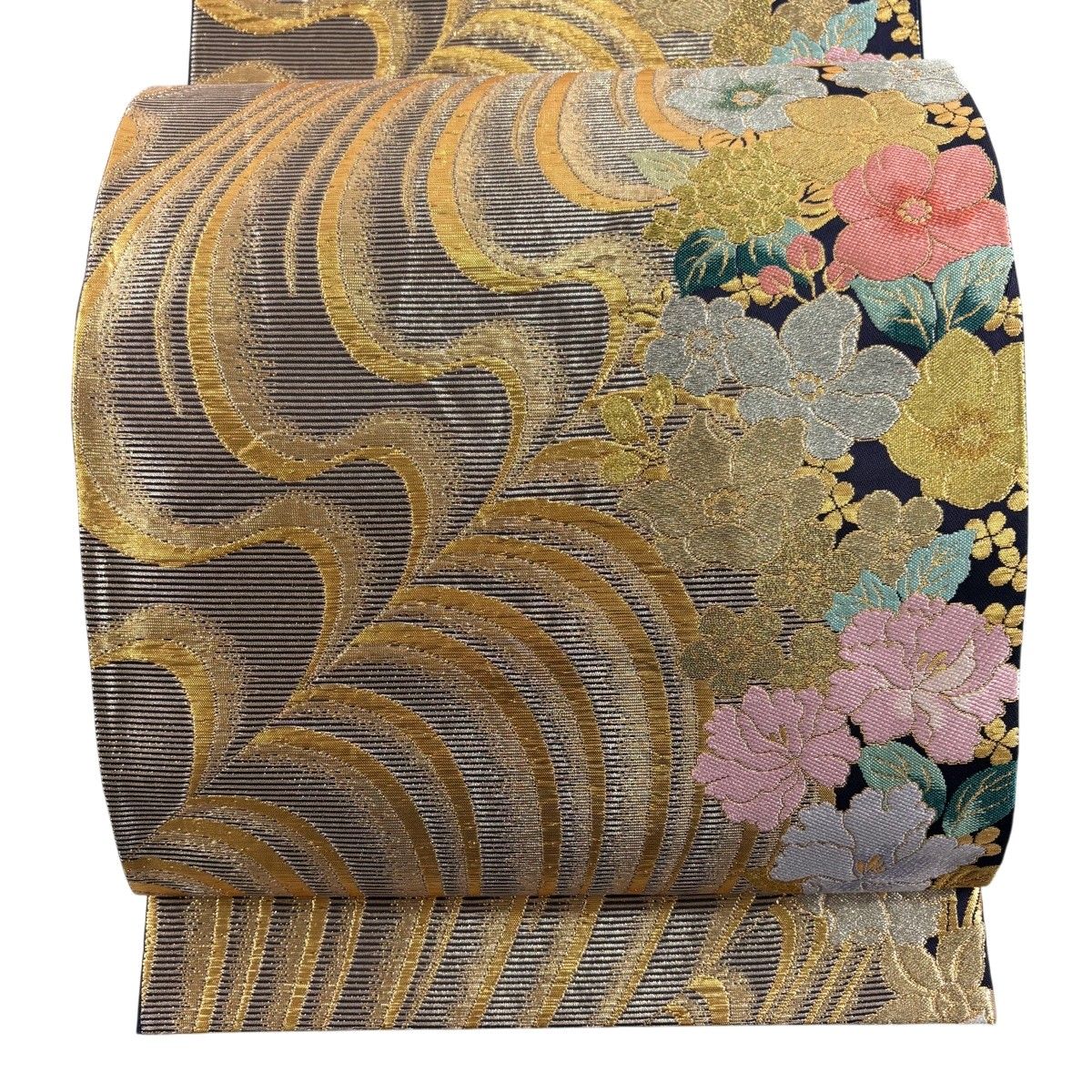 袋帯 秀品 振袖向き 草花 箔 金銀糸 銀色 六通 正絹 【中古】 - メルカリ
