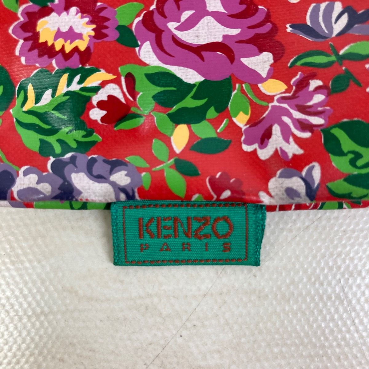 美品 KENZO PARIS/ケンゾー 巾着袋/ポーチ 花柄/フラワー 総柄 レッド