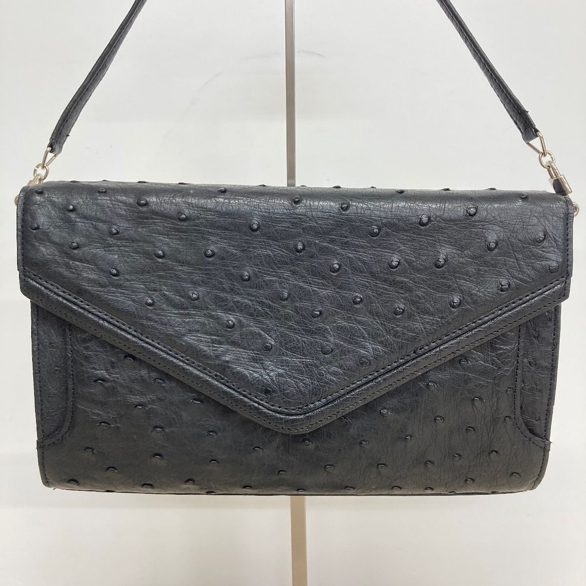 美品 オーストリッチ ハンドバッグ/ショルダーバッグ レディース