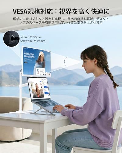 R☆モバイルモニター 白 15.6インチ Newsoul モバイルディスプレイ