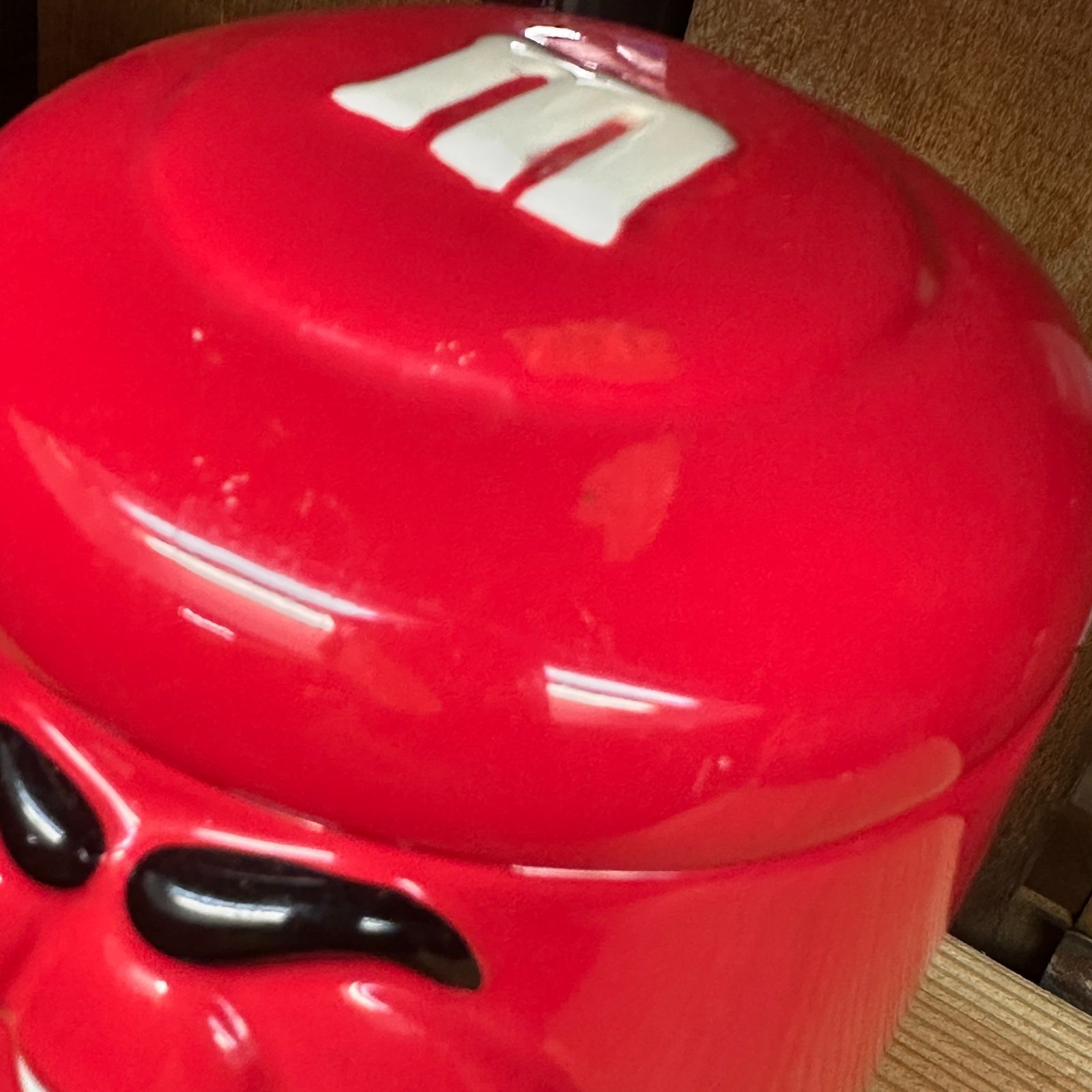 2002 m&m's 陶器製 キャンディージャー クッキージャー ブルー＆レッド
